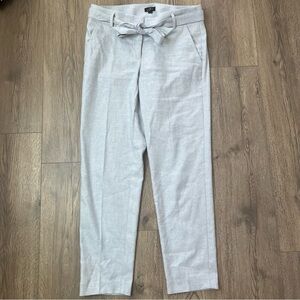 Loft Pants Size 4 Gray Linen Blend Belted Career
